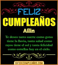 GIF Frases de Cumpleaños Ailin